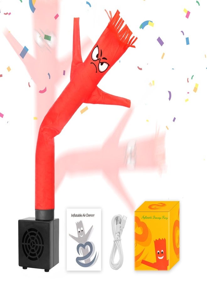 HOMQYTE Mini Inflatable Tube Man Novelty Gag Gifts Wacky Waving Inflatable Tube Guy Desktop with Blower for Christmas White Elephant Gift (Red) - Image 1